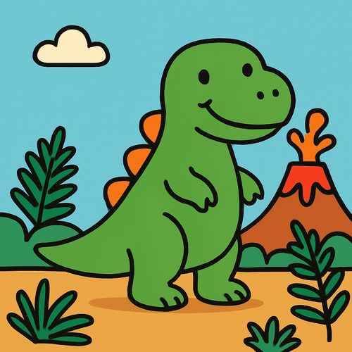 Friendly Dinosaur Discovery - DIY Painting By Numbers Kit