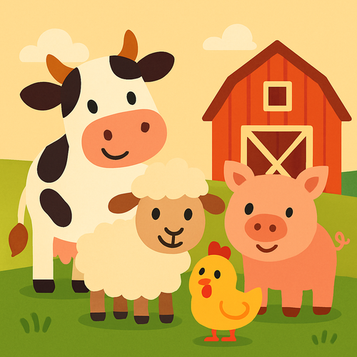 Friendly Farmyard Animals - DIY Painting By Numbers Kit