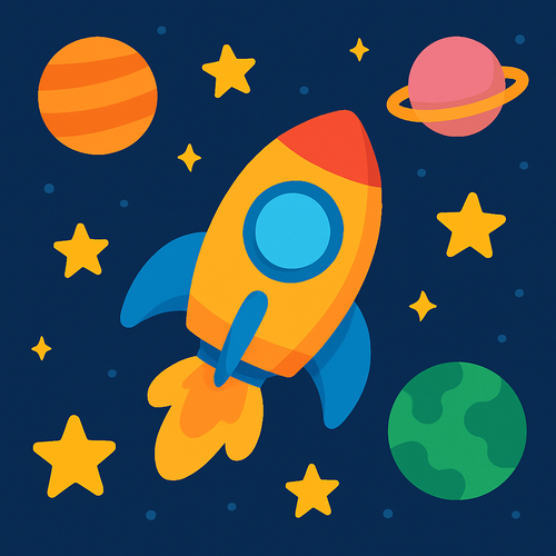 Galactic Starship Voyage - DIY Painting By Numbers Kit