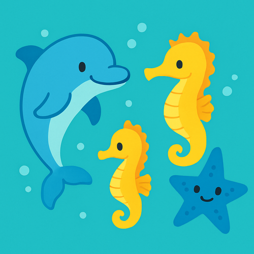 Happy Ocean Friends Parade - DIY Painting By Numbers Kit