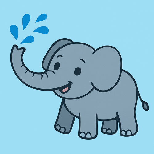 Energetic Elephant Splash - DIY Painting By Numbers Kit