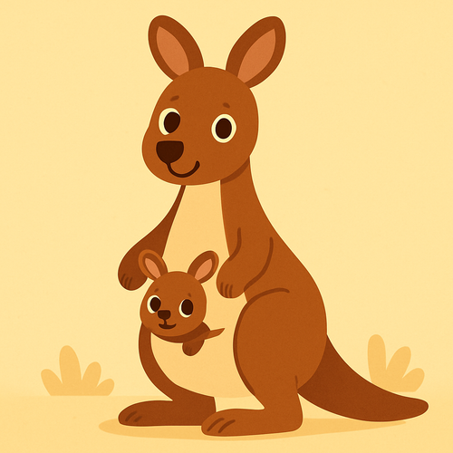Kind Kangaroo And Joey - DIY Painting By Numbers Kit