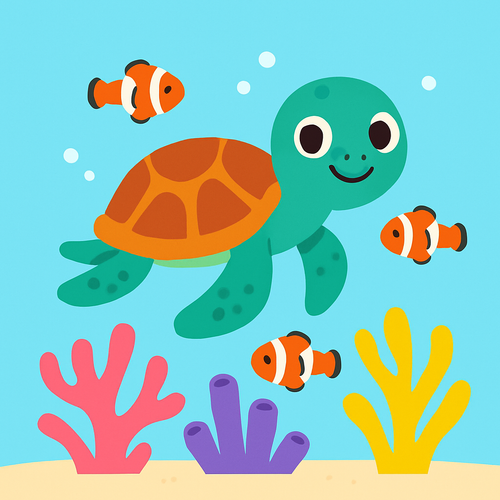 Ocean Friends and Colorful Coral - DIY Painting By Numbers Kit