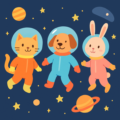 Space Animals Exploration - DIY Painting By Numbers Kit