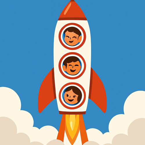 Space Rocket Blastoff - DIY Painting By Numbers Kit