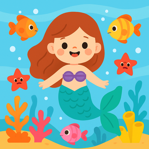Magical Underwater Mermaid World - DIY Painting By Numbers Kit