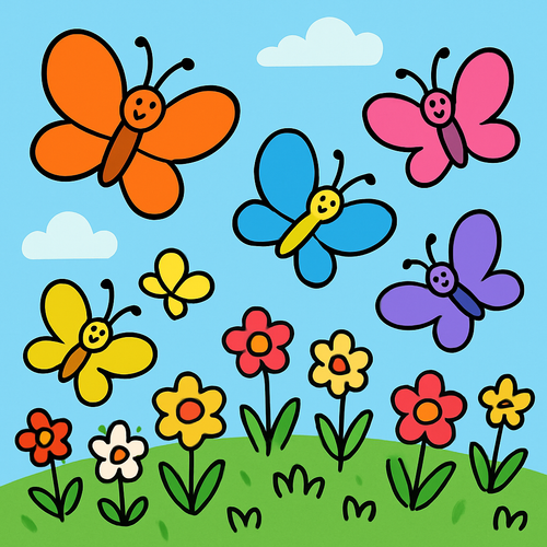 Dancing Butterfly Meadow - DIY Painting By Numbers Kit