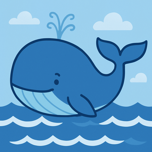Gentle Giant Whale in Ocean Waves - DIY Painting By Numbers Kit