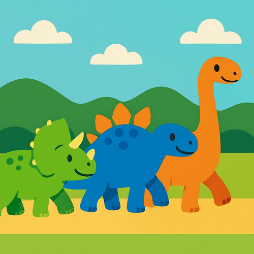 Dazzling Dinosaur Parade - DIY Painting By Numbers Kit