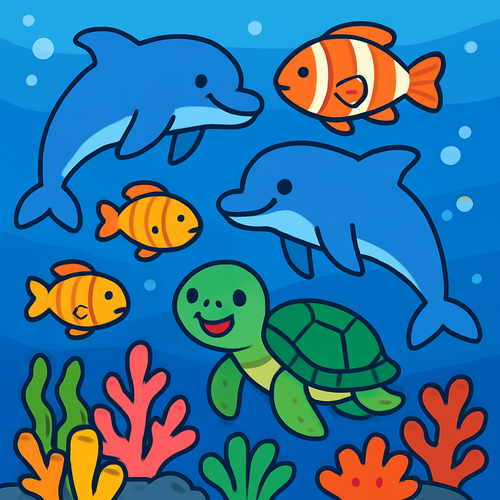 Underwater Ocean Friends - DIY Painting By Numbers Kit