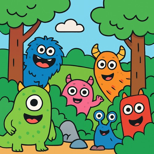 Mystery Monster Hunt - DIY Painting By Numbers Kit