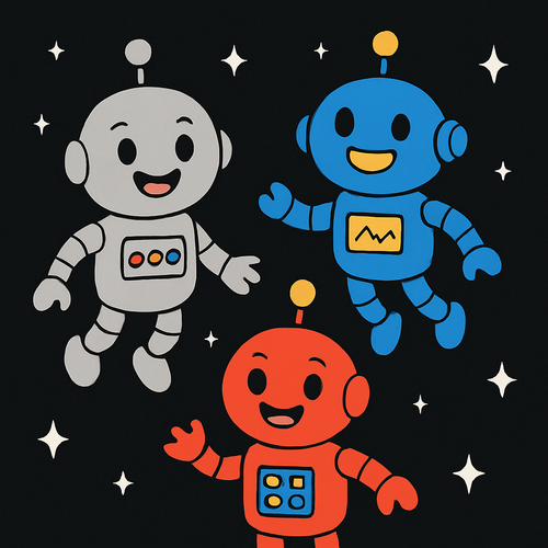 Outer Space Robot Buddies - DIY Painting By Numbers Kit