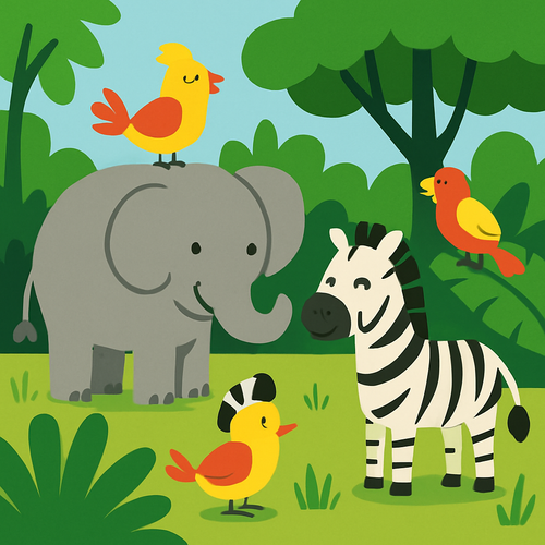 Jolly Jungle Safari - DIY Painting By Numbers Kit