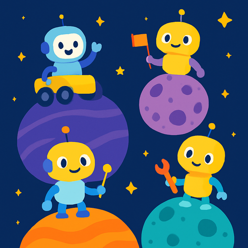 Galactic Space Robots - DIY Painting By Numbers Kit