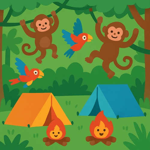 Jungle Safari Camp - DIY Painting By Numbers Kit