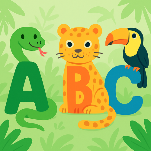 Jungle Alphabet Safari - DIY Painting By Numbers Kit