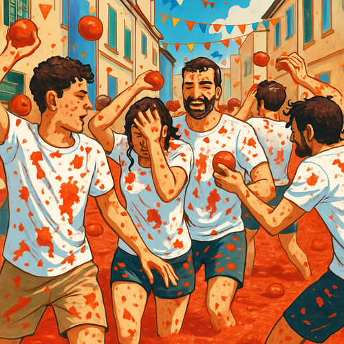 La Tomatina Festival - Buñol, Spain - DIY Painting By Numbers Kit