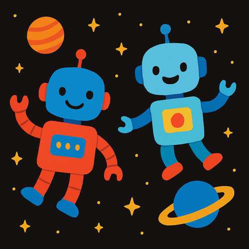 Space Robot Buddies - DIY Painting By Numbers Kit