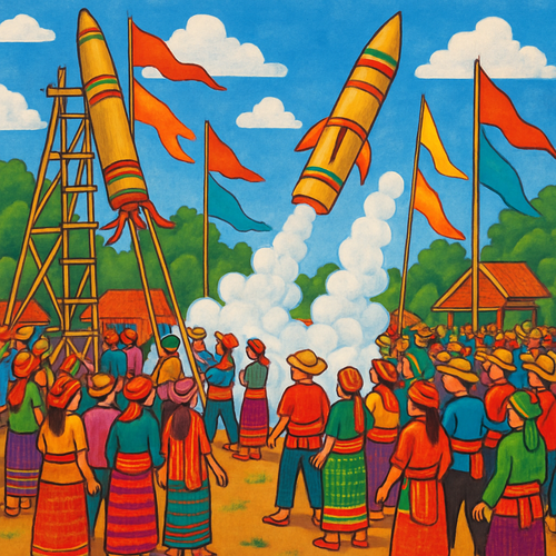 Bun Bang Fai Rocket Festival - Thailand - DIY Painting By Numbers Kit