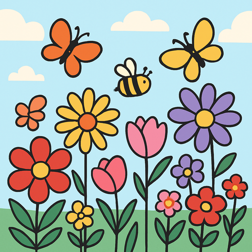 Rainbow Garden Delight - DIY Painting By Numbers Kit