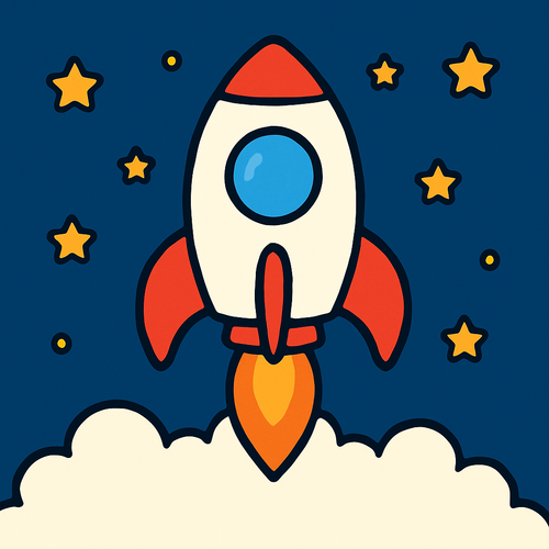 Rocket Blast Off - DIY Painting By Numbers Kit