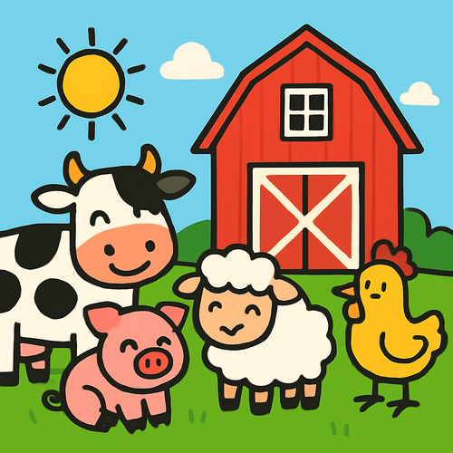 Farmyard Fun Gathering - DIY Painting By Numbers Kit