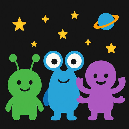 Galactic Alien Friends - DIY Painting By Numbers Kit