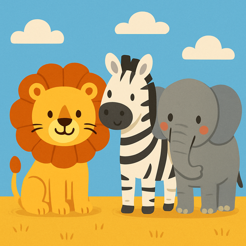 Safari Animal Fun - DIY Painting By Numbers Kit