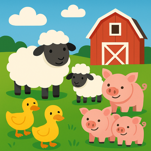 Farmyard Counting Fun - DIY Painting By Numbers Kit