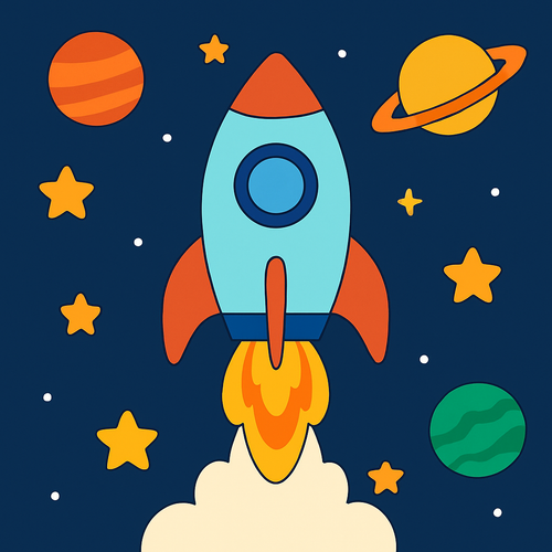 Rocket Ship Dreamers - DIY Painting By Numbers Kit