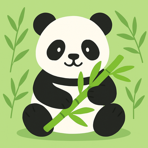 Joyful Panda Eating Bamboo - DIY Painting By Numbers Kit