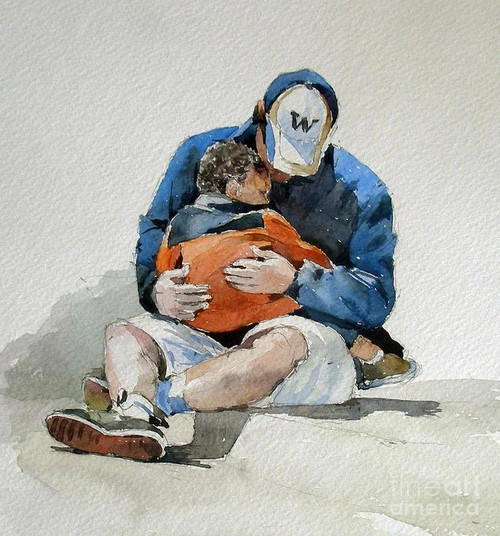 Sitting Father And Son - DIY Painting By Numbers Kit