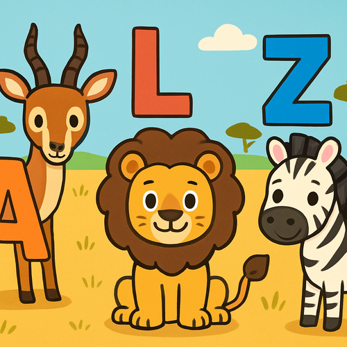 Alphabet Safari Quest - DIY Painting By Numbers Kit