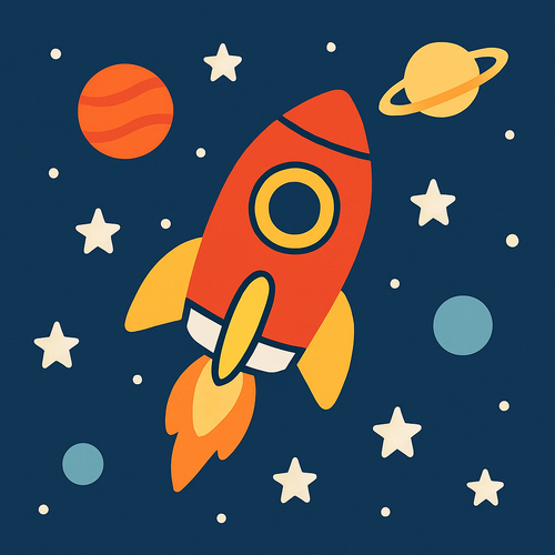 Cosmic Rocket Adventure - DIY Painting By Numbers Kit