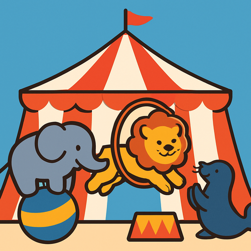 Whimsical Circus Animals - DIY Painting By Numbers Kit