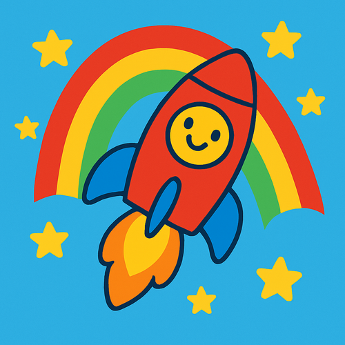 Rainbow Rocket Blast - DIY Painting By Numbers Kit