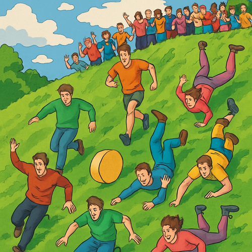 Cooper’s Hill Cheese-Rolling and Wake - United Kingdom - DIY Painting By Numbers Kit