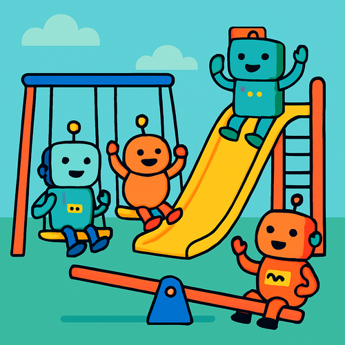 Robot Friends Playground - DIY Painting By Numbers Kit