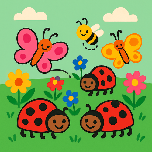 Happy Bugs and Butterflies - DIY Painting By Numbers Kit