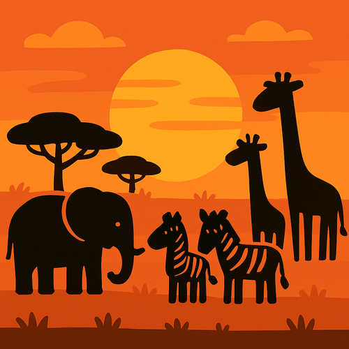 Wildlife Safari Sunset - DIY Painting By Numbers Kit