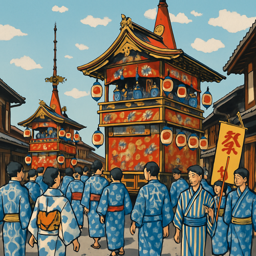 Gion Matsuri Festival in Kyoto - DIY Painting By Numbers Kit