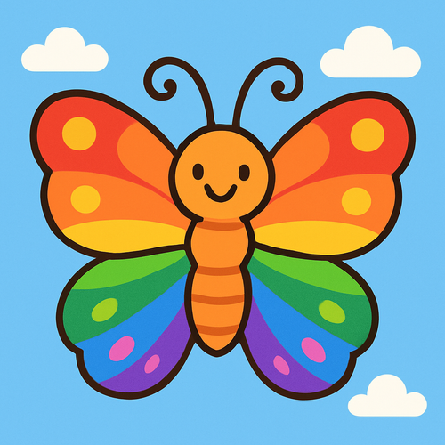 Rainbow Butterfly - DIY Painting By Numbers Kit