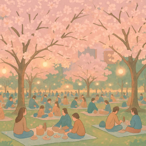 Hanami Cherry Blossom Festival - Tokyo - DIY Painting By Numbers Kit
