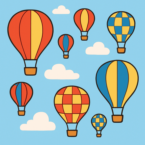 Whimsical Hot Air Balloons - DIY Painting By Numbers Kit