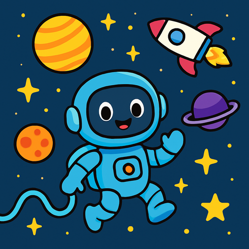 Galactic Robot Explorers - DIY Painting By Numbers Kit