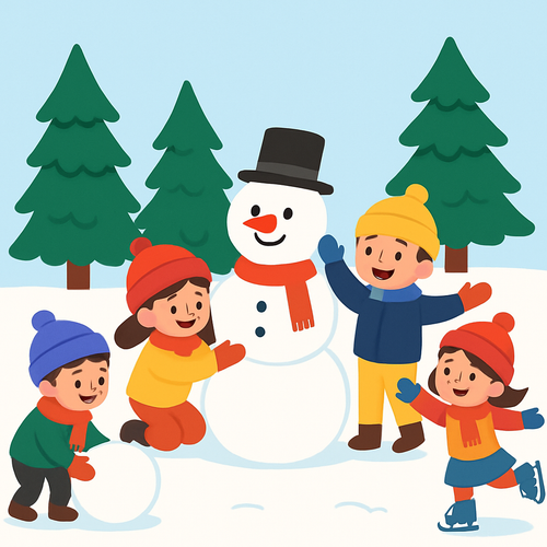 Winter Wonderland Snow Fun - DIY Painting By Numbers Kit