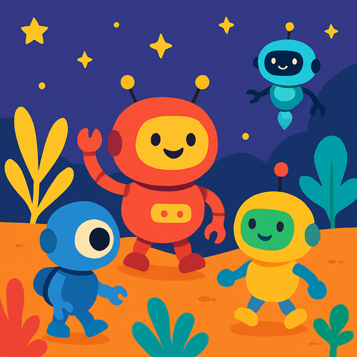Robotic Space Explorers - DIY Painting By Numbers Kit