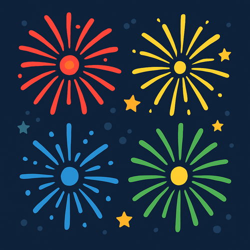 Festive Fireworks Display - DIY Painting By Numbers Kit