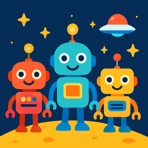 Space Robots Crew - DIY Painting By Numbers Kit