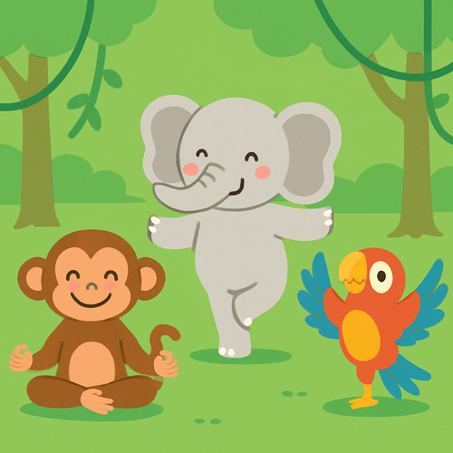 Jungle Animal Yoga - DIY Painting By Numbers Kit